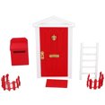 thumbnail image 4 of Mini Wooden Door Set, Birch Material Vivid Details Dollhouse Miniature Wooden Door  Durability Exquisite Design Exquisite Workmanship  For 1:12 Dollhouse Red, 4 of 8