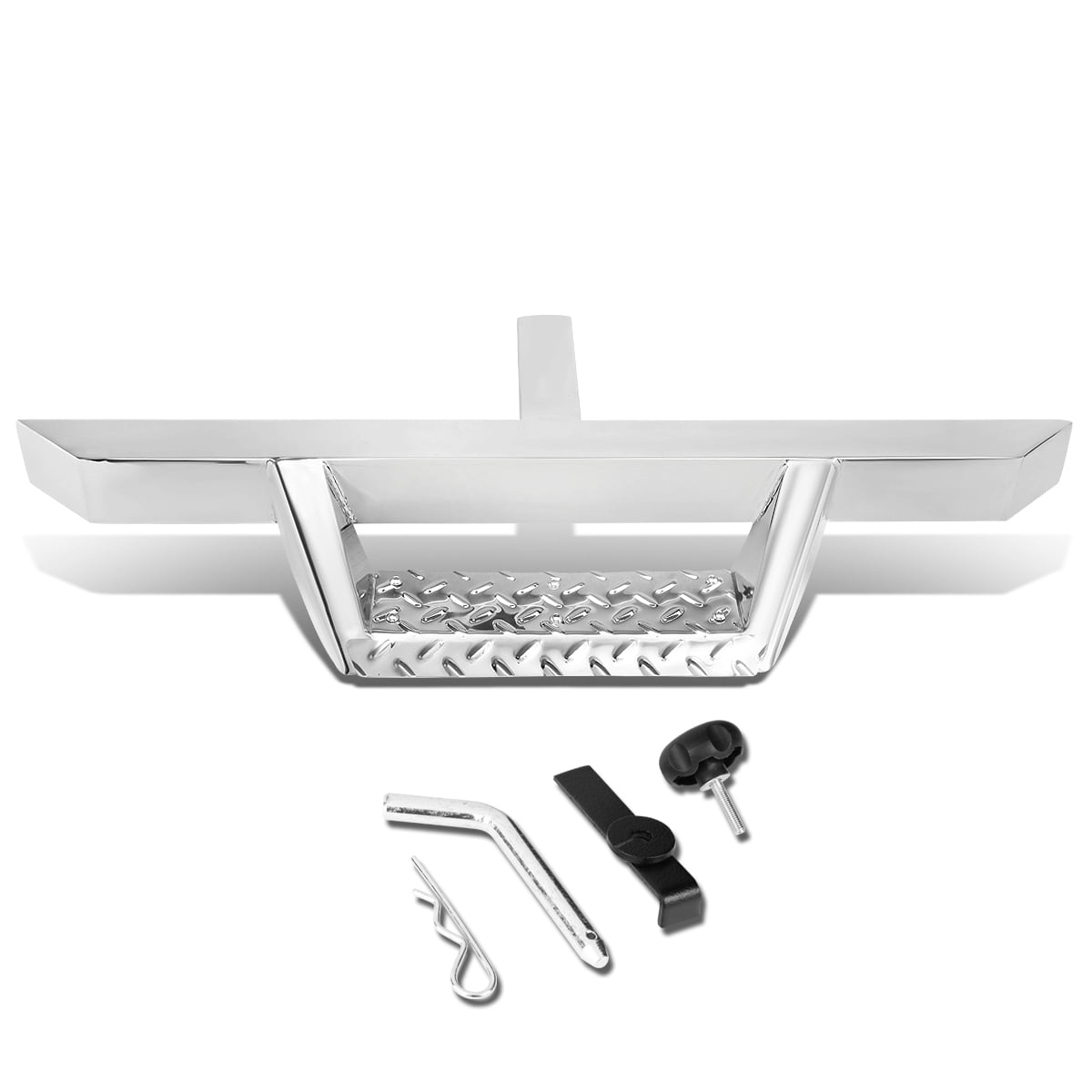DNA Motoring PT-ZTL-8079-BK 2 Inches Receiver 26.75 x 4 Inches Square Tow Hitch Step Bar 