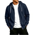 thumbnail image 2 of Bxsruta Mens Zip Up Hoodie Long Sleeve Casual Athletic Jacket with Pockets, 2 of 6