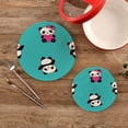 thumbnail image 2 of GZHJMY Panda with A Heart Trivets Pot Holders Set and Placemats Set, Set of 2 Hot Pads, Table Mats for Cooking and Baking, Cotton Braided Hot Pads, 2 of 7
