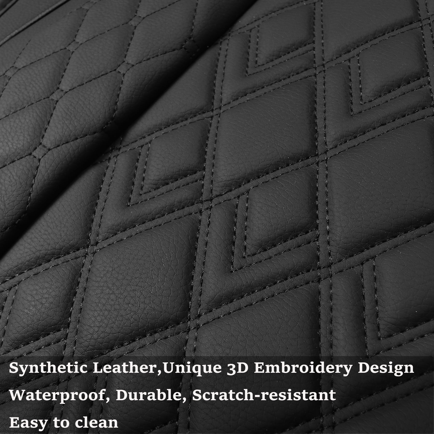 JOJOBAY Car Seat Covers for Dodge Ram,Fit 2009-2025 1500/2500/3500 HD Pick-up Truck,Crew,Regular,Quad,Mega Cab,Waterproof Leather Seat Covers,Seat Covers Protectors (Rear Seat Cover,Black)