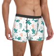 thumbnail image 4 of Salouo Turtles And Seahorses Print Men's Boxer Briefs,Breathable Underwear Elastic Waistband Briefs for Men -Medium, 4 of 8