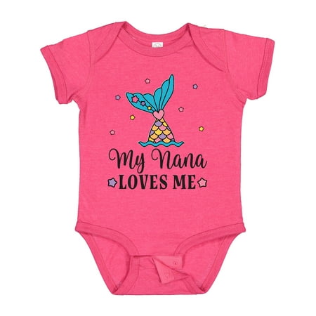 

Inktastic Nana Loves Me Granddaughter Mermaid Gift Baby Girl Bodysuit