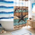 thumbnail image 5 of No Hook Shower Curtain, Texas Star Vintage Shower Curtains for Bathroom with See Through Top Window, Berry Turquoise Green Brown Wooden Waterproof & Washable Bath Curtain Small Stall 36"x78", 5 of 9