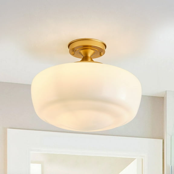 Aiwen Gold Semi Flush Mount Ceiling Lamp Unique Creative Ceiling Light Fixture