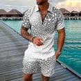 thumbnail image 5 of Vedolay Suits For Men,Men's Casual 2 Piece Outfits Short Sleeve Button Down Button Up Shirt And Shorts Set(Grey,XL), 5 of 5