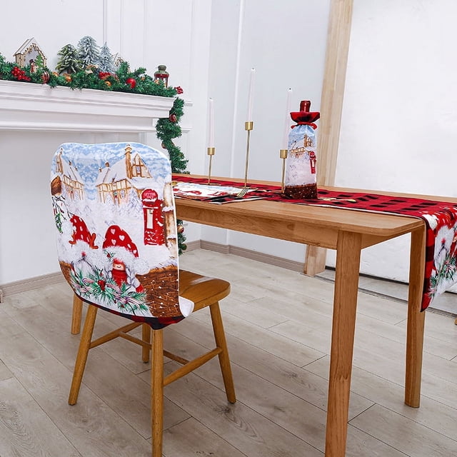 RV 3 piezas Poinsettia y Black Plaid Christmas Tree Dress Christmas Delantal Christmas Stocking Mantel Set Decoraciones para el hogar Vienen en todos los tamaños Sincero Electrónica