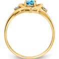 thumbnail image 2 of 14K Yellow Gold Blue Topaz And Diamond Heart Ring (Size 7) Made In China xbs501, 2 of 5
