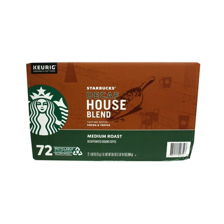 Starbucks Decaf Medium Roast K-Cups, House Blend (72 ct.)