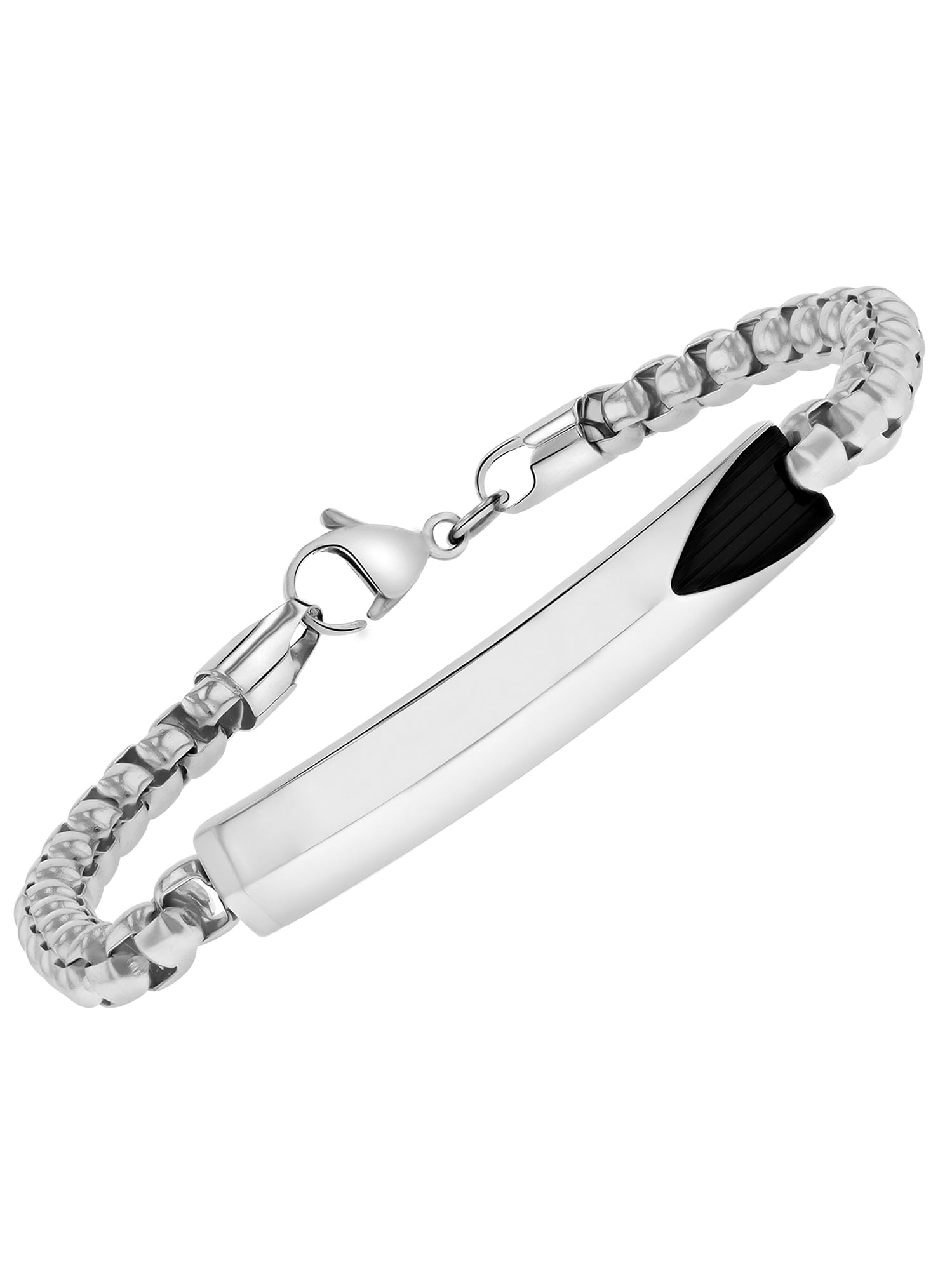 Believe by Brilliance Men’s Stainless Steel Two Tone Box Link ID Bracelet