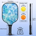 thumbnail image 4 of Pickleball Paddles Set Of 2, Fiberglass Surface, Fluid Smoke Aurora Art Style, 4 Balls & Bag, 4 of 5