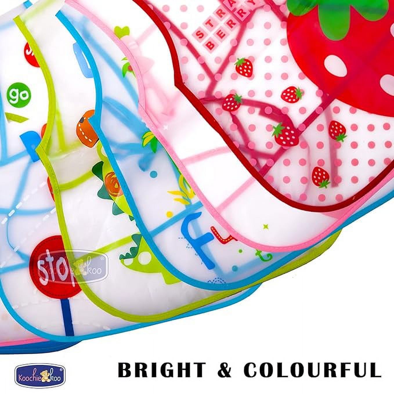 Accessorize Kingdom Plastic Waterproof Quick Dry Sleeveless Washable Printed Feeding Bibs Apron For New Born Kids & Toddler