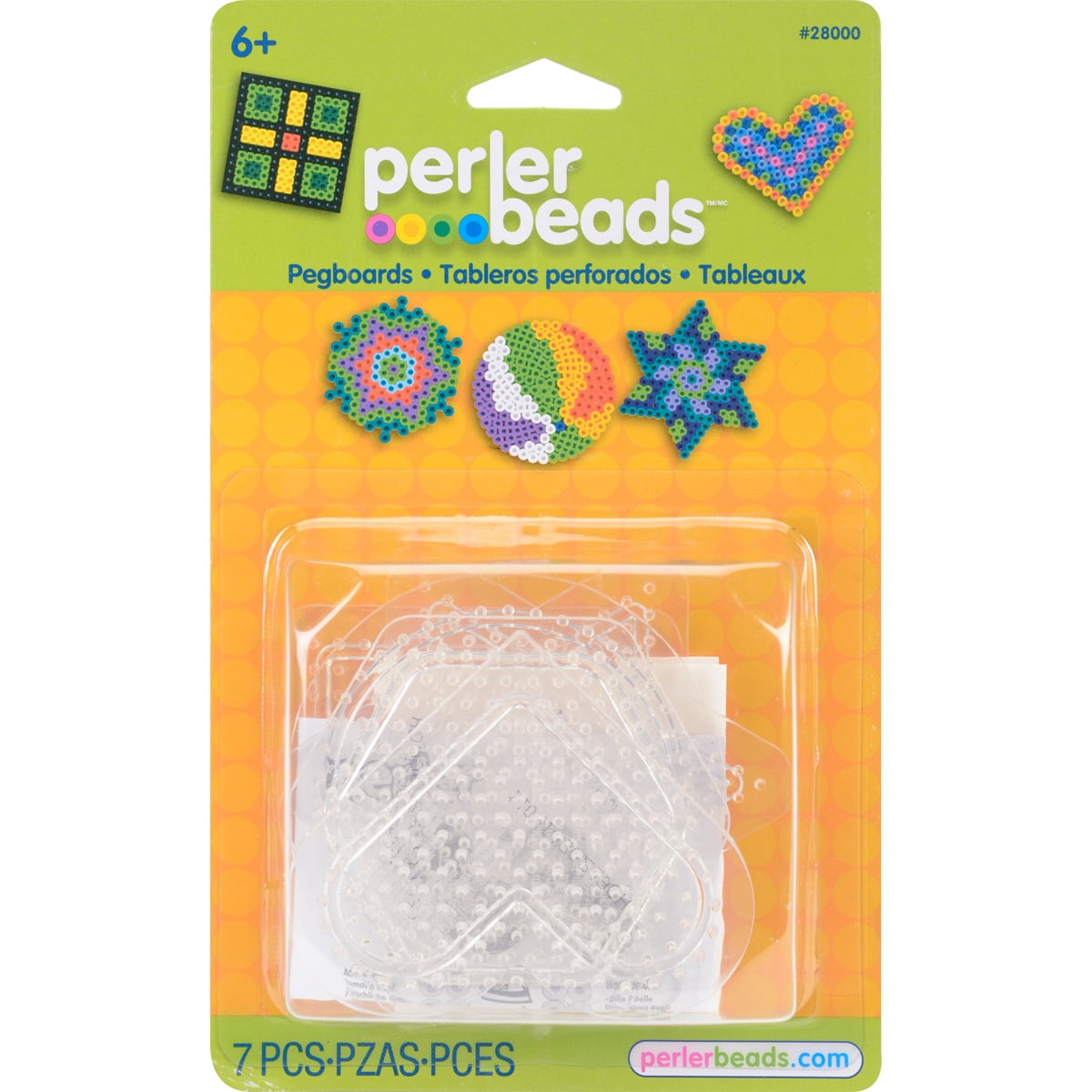 Perler Small & Large Basic Shapes Clear Pegboards, 5 per Pack, 3 Packs