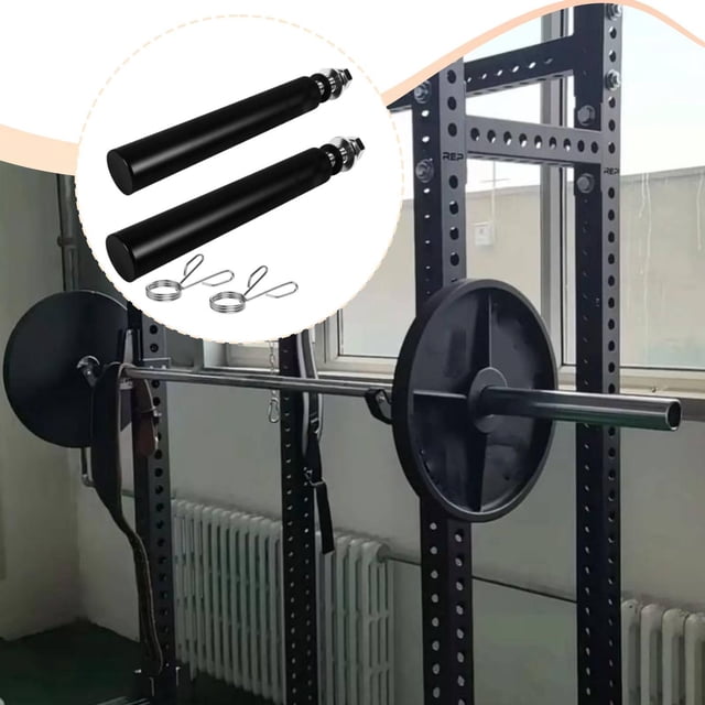 Quzzie Support 2 Pcs Universel Compatible Support de Rangement en Acier Optimisation de l'Espace Support de Barre Chevilles Adapté pour Équipement d'Exercice de Gym à Domicile pour Trou de 26 mm