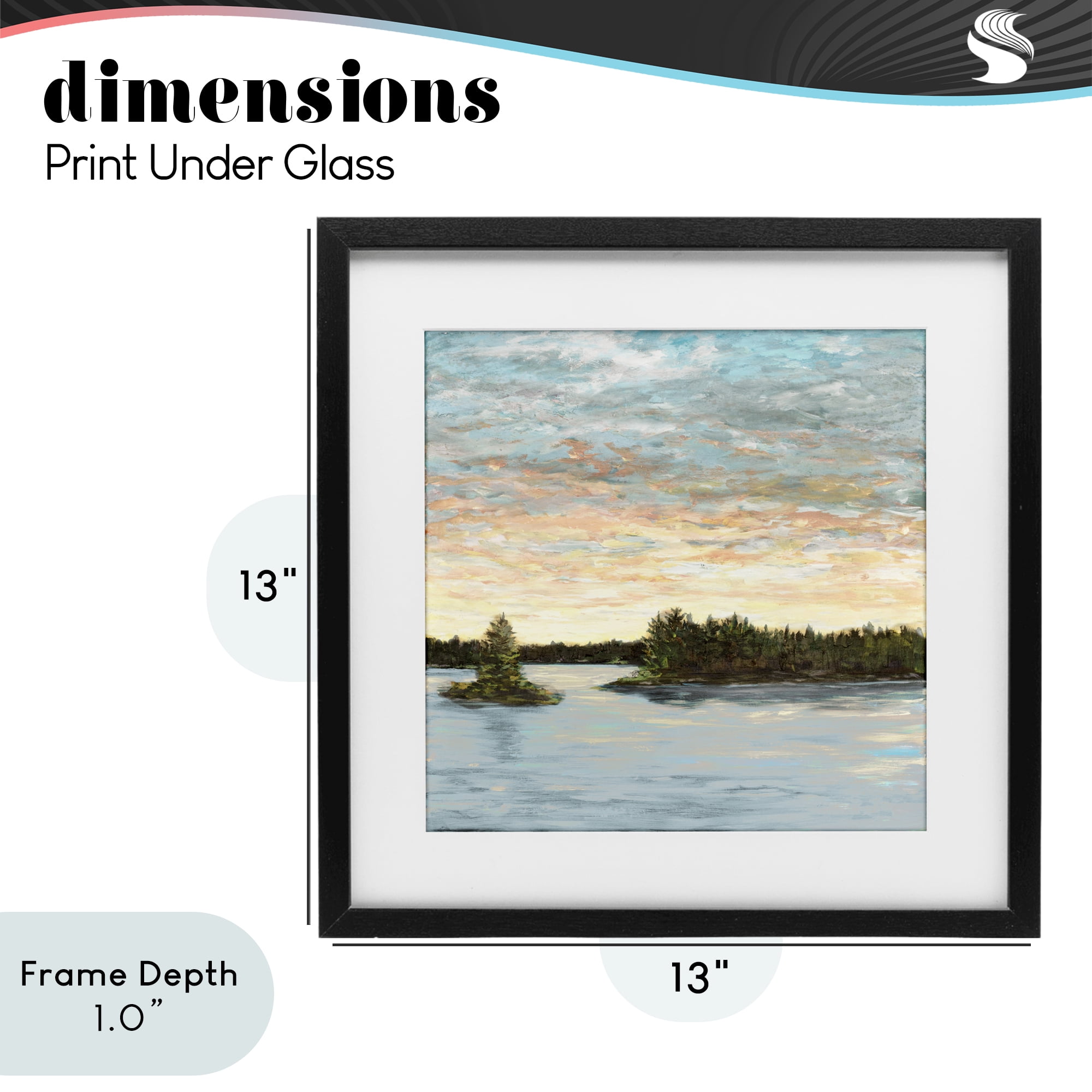 Stupell Industries Lake Shore at Sundown Black Framed Print Under Glass, design by Julie DeRice