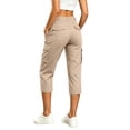 thumbnail image 4 of PBFRDSJ Womens Capris with Pockets Loose Casual Cargo Hiking Pants Outdoor Golf Drawstring Capris, 4 of 6