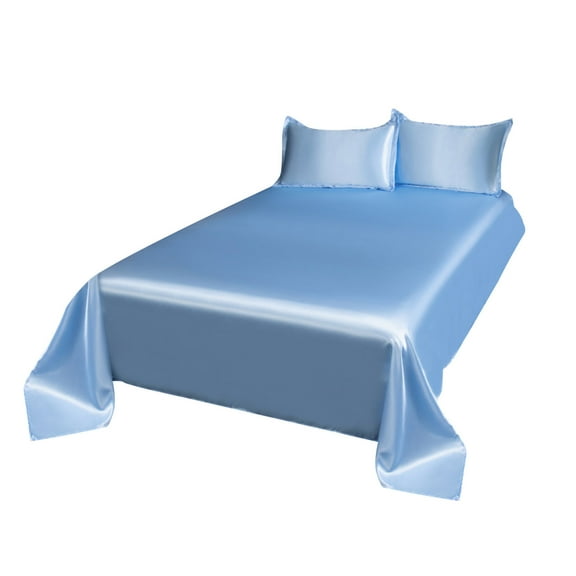 Hiroekza Twin XL Size Cooling Bed Sheets - Ice Silk Summer Wash Silk Friendly Bed Sheet with Pillowcases, Gentle Soft Percale Weave, Machine Washable, Bed Sheets Twin