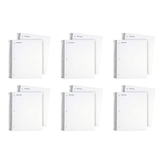 Mintra Office Durable Spiral Notebooks, 3 Subject, 150 Sheets, College Ruled 12 Pack