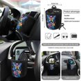 thumbnail image 5 of Renewold Butterfly Rose Music Notes Car Seat Cover Protector 15 PCS Set, with Steering Wheel Rearview Mirror Cover Seat Belt Pad Garbage Bag Air Vent Bag Coasters Key Chain Fit Most Vehicles, 5 of 7