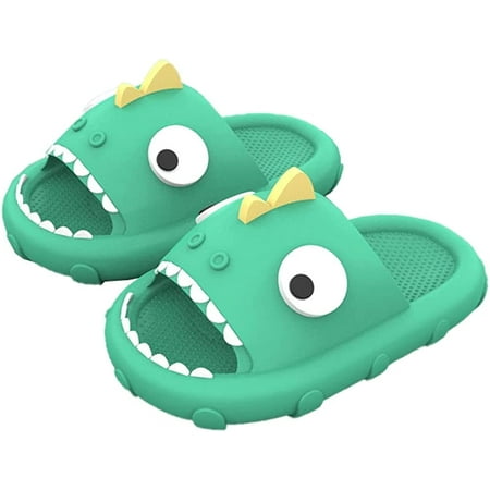 

CoCopeaunts Toddler Kids Boys Girls Dinosaur Slide Slippers Non-Slip Open Toe Thick Sole Summer Beach Water Shoes Indoor & Outdoor