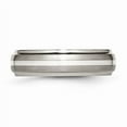 thumbnail image 3 of Titanium/Silver Two-Tone Titanium Brushed Center With Sterling Silver Inlay 6mm Ridged Edge Band (Size 11.5) Made In China tb82-11.5, 3 of 4