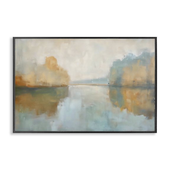 Stupell Industries Contemporary Abstract Riverscape Reflection Black Framed Giclee Art, 18 x 12, by LSR Design Studio