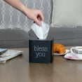 thumbnail image 3 of AuldHome Design Square Tissue Box Cover (Black); Modern Farmhouse Enamelware Tissue Holder, 3 of 10