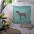 thumbnail image 3 of Carolines Treasures BB3711PW1414 German Wirehaired Pointer Checkerboard Blue Fabric Decorative Pillow, 3 of 4