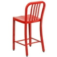 thumbnail image 2 of 24'' High Industrial Style Red Metal Counter Height Restaurant Stool For Indoor or Outdoor Use - Cafe Style Metal Stool Chair, 2 of 8