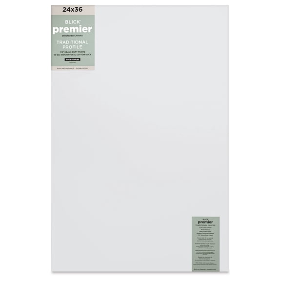 Blick Premier Stretched Cotton Canvas - Traditional Profile, Back-Stapled, 24" x 36"