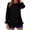 Black, variant on Women's Long Sleeve Solid Color Pullover Blouse with Fold Shirt Design for Fashionable Wear