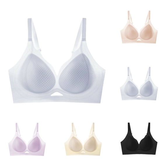 Womens Full Coverage Bra, Light Support Underarm Smoothing Underwear, Adjustable Straps, Breathable Comfort Bra for Women | VerBelle,Beige L