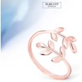 thumbnail image 3 of Shiyou-Baguette Réglable en Acier Inoxydable 18k Plaqué Or Rose Feuilles Laurier, 3 of 4