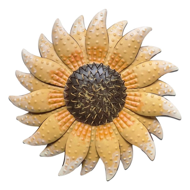 Decoración de jardín Sunnimix Metal girasol colgante escultura de arte de pared