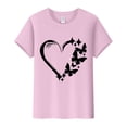 thumbnail image 4 of KBZDBZC Tshirts Shirts for Women Women's Love Butterfly Print Round Neck Short Sleeve T Shirt Top Womens Tops (Pink,XXXL), 4 of 4