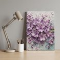 thumbnail image 4 of Embossed Violet Floral Canvas Wall Art for Living Room Bedroom Bathroom, Rustic Vintage Plaster Relief Textured Canvas Art Wall Decor, Artwork for Walls Home Office Decor, 8"x10", 4 of 9