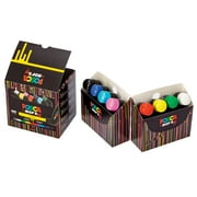 uni POSCA MOPR PCM-22 Water-Based Paint Markers, Round Tip (3.0-19.0mm), Assorted Colors, 8 Pack