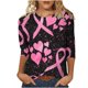 thumbnail image 1 of Camisetas Casuales de las Mujeres Impresas 3/4 Manga Blusa Cuello Redondo Estante de Imitación, Moda Casual Top para las Mujeres, 1 of 5