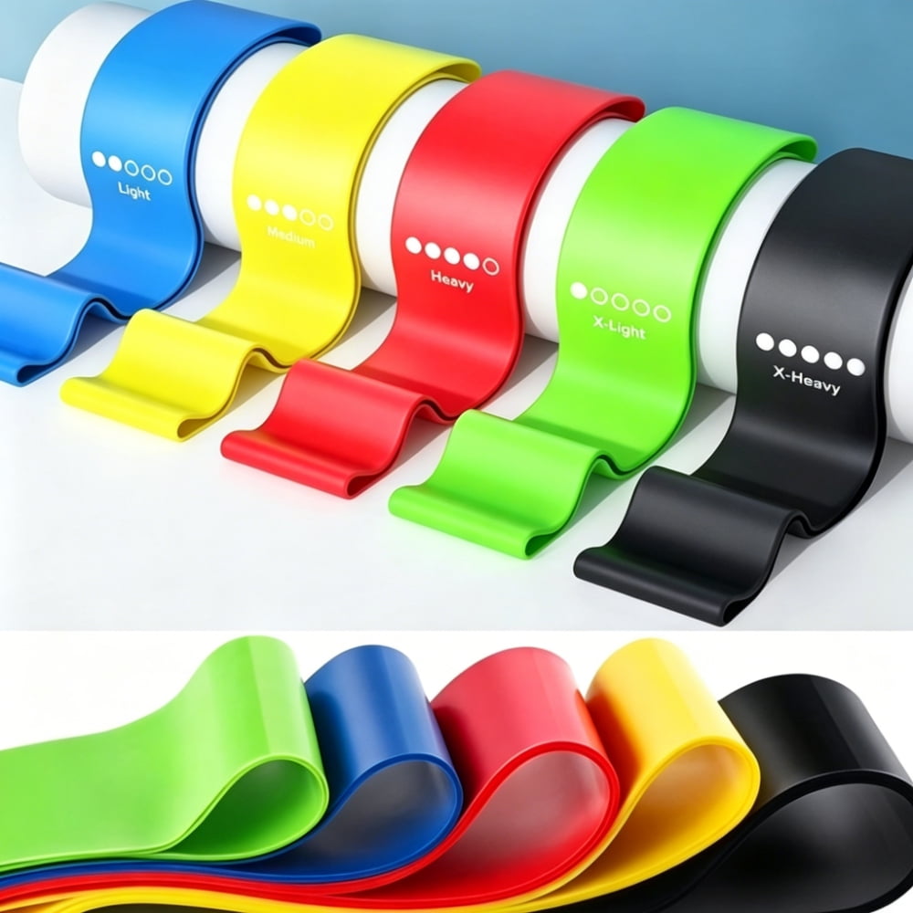 5 Pcs Professional Resistance Bands. Latex-Free, Pilates Band, Work Out Bands, Stretch Bands for Working Out Women or Men, Exercise Bands Set for Pilates, Physical Therapy, Yoga