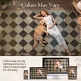 thumbnail image 4 of DEORAB Jute Outdoor Rug 8x10 Checkered Jute Rug Polyester Machine Weave Easy-Cleaning Non Slip Geometric Carpet Patio Backyard Porch Deck Balcony Zigzag Diamond, 4 of 8
