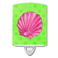 thumbnail image 1 of Carolines Treasures BB8240CNL Pink Sea Shell Green Polkadot Ceramic Night Light, 1 of 1