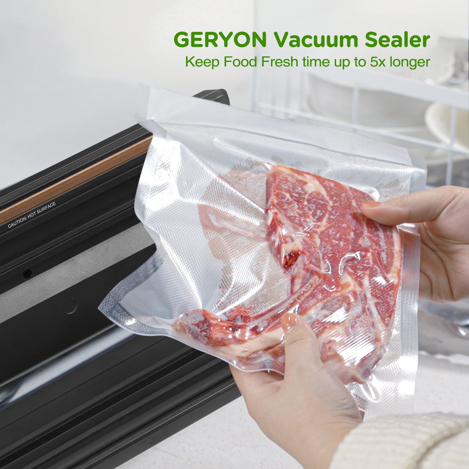 GERYON Vacuum Sealer Bags Rolls 8 x 120' Keeper with Cutter Box – Geryon  Kitchen