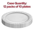 thumbnail image 2 of Smarty 10.25" White Silver Hammered Rim Round Plastic Dinner Plates 120ct, 2 of 7
