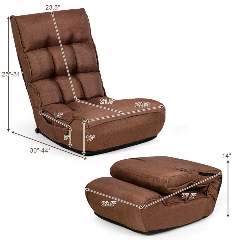 Finihen Floor Lazy Chair, Folding Lazy Sofa, 4-Position Adjustable Floor Chair, for Living Room, Bedroom, Dorm, Coffee Finihen Floor Lazy Chair, Folding Lazy Sofa, 4-Position Adjustable Floor Chair, for Living Room, Bedroom, Dorm, Coffee