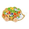 thumbnail image 2 of Monterssori-juguete educativo con cuentas de cordones de madera para niños, juguetes educativos para enhebrar frutas y verduras, regalos de cumpleaños Erizo, 2 of 9