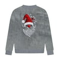 thumbnail image 3 of Brondbend Mens Sweater Christmas Mens Fall Sweater Crewneck Long Sleeve Tops Printed Fashion Loose Blouse Fall Winter School Clothes Gray, 3 of 4