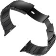 thumbnail image 2 of Pulsera de titanio, correa de metal con hebilla de tortuga, compatible con Apple Watch Series 9/Ultra 2/SE/8/7/2023, 38 mm/41 mm/40 mm, color negro, 2 of 4