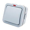 thumbnail image 1 of Accesorio de interruptor de luz exterior, mecanismo unipolar de doble tiro, gris, IP66, resistente al agua, para exteriores, puertos, patio, piscina,, 1 of 10