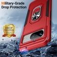 thumbnail image 4 of for Google Pixel 8 Case, -Grade Drop Protection Shockproof Phone Cover with Car Mount Ring Stand Kickstand Protective Phone Case for Pixel 8 6.2 inch, Red, 4 of 14