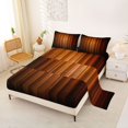 thumbnail image 2 of Homewish Gradient Stripe Bed Sheets,Glitter Stars Full Size Sheets,Red Brown,4-Piece,1 Flat Sheet, 1 Fitted Sheet and 2 Pillowcases, 2 of 6